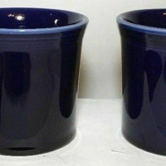 Fiesta Round O blue Handled Mugs Coffee‎ cups set of 2 - Picture 2 of 8